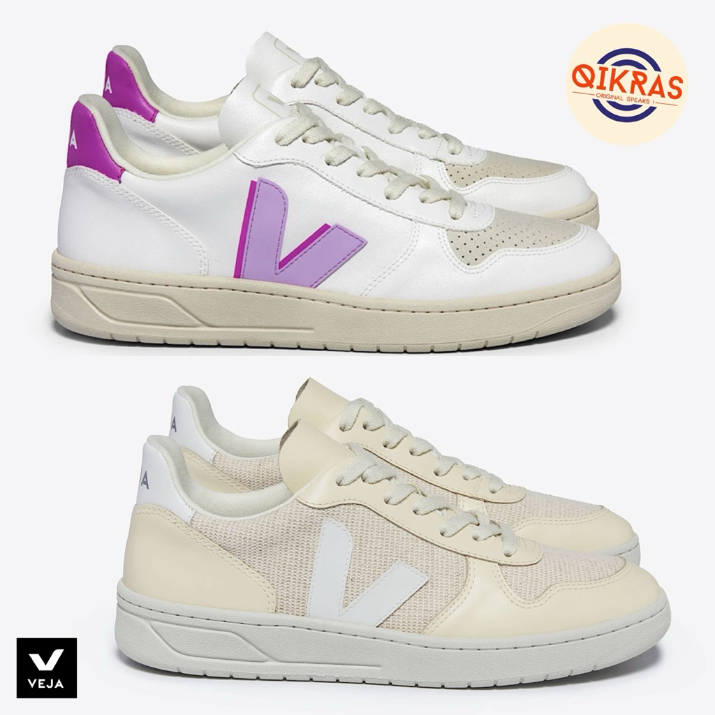 Veja V-10 CWL / J-Mesh - White Orchid Violet | Jute White