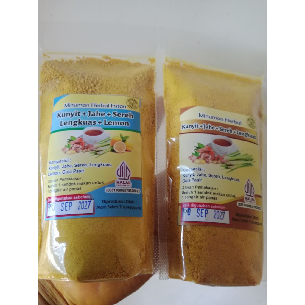 kunyit jahe sereh lengkuas instan 500gr/kunyit jahe sereh lengkuas lemon instan 500gr/kunyit instan