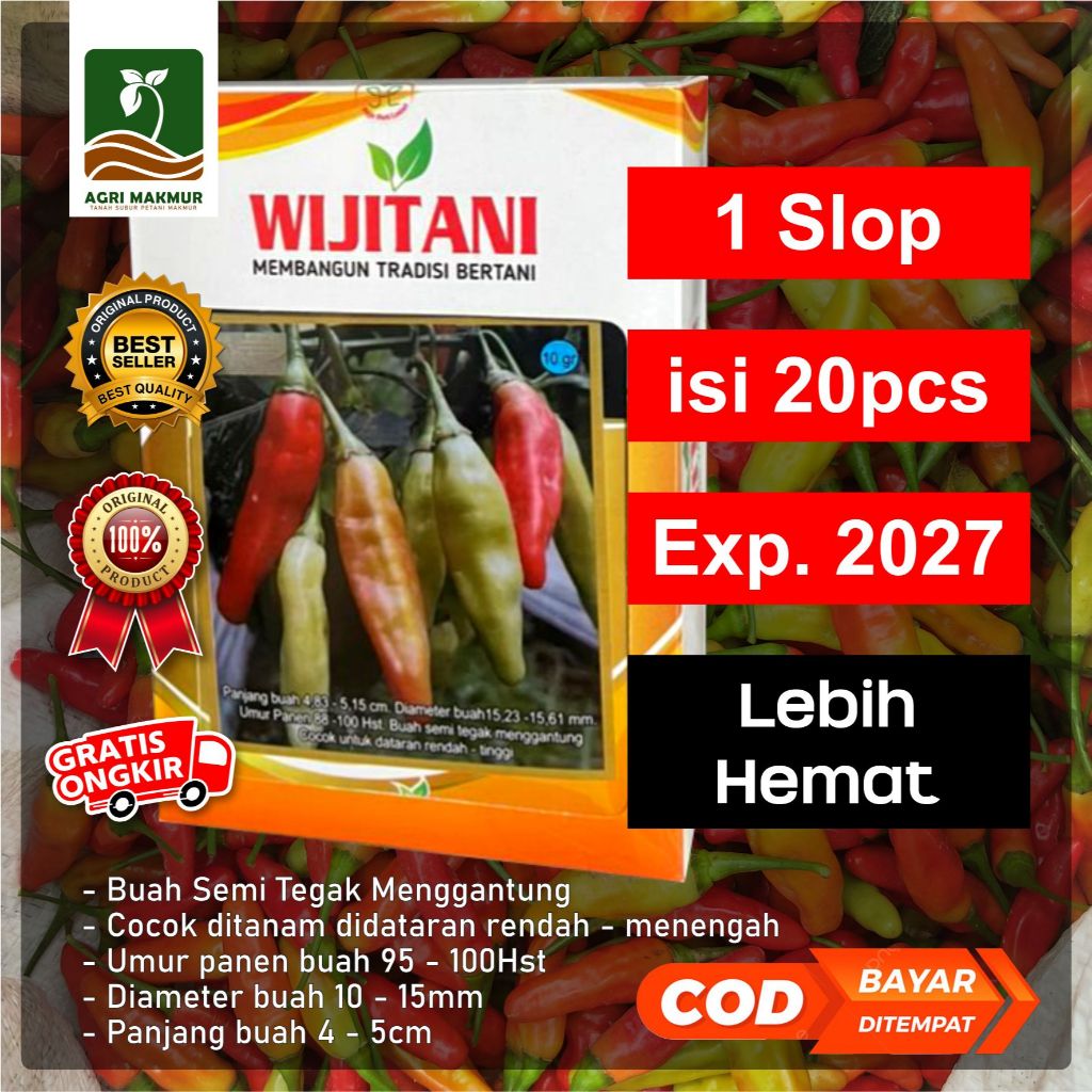 Paket hemat Benih Cabai Kaliber 1kotak isi 20pcs Exp. 2027