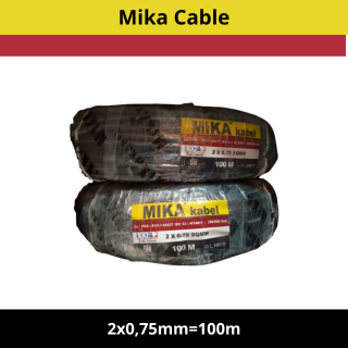 Kabel Mika Hitam NYMHY 2x0,75mm Panjang 100m