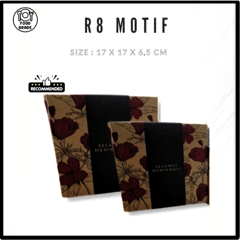 R8 Motif Selamat Menikmati Kotak Nasi Motif