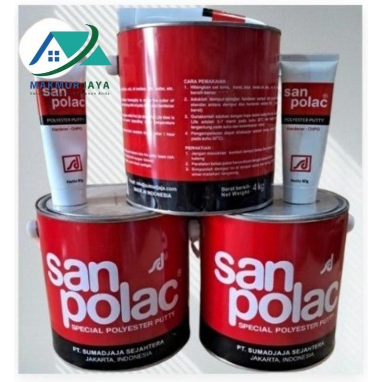 Dempul Sanpolac 4 Kg Galon / Dempul Mobil Dempul Besi + Hardener