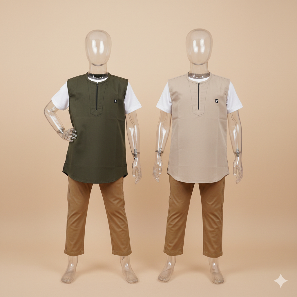 DISKON ROMPI KURTA ANAK LAKI LAKI MUMAYIZ PREMIUM KATUN TWILL RESLETING DEPAN USIA 4-15 TAHUN