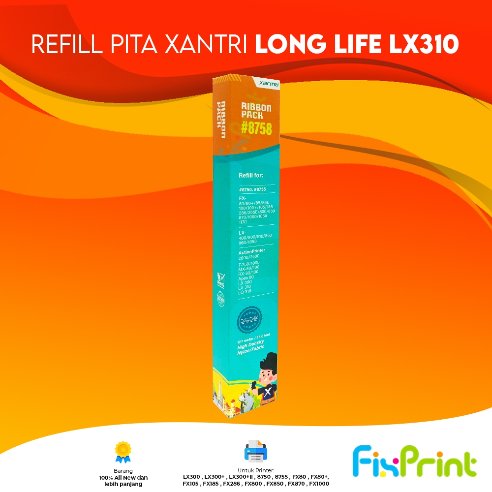 Ribbon Xantri Pita Printer Epson LX300 LX300+ LX300+II (Pita Refill)