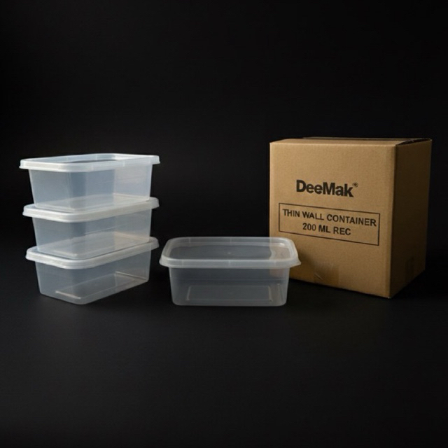 Thinwall/Toples DM persegi panjang uk kecil isi 25pcs/bungkus 200ml/250ml/300ml