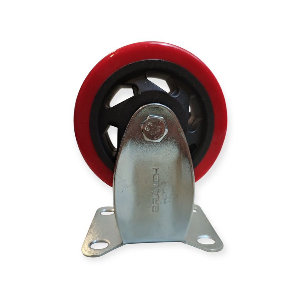 roda pu merah 4” inch mati per pcs - roda troli 4in mati