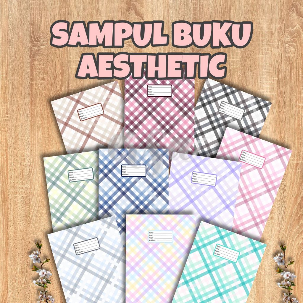 5 LEMBAR SAMPUL BUKU TULIS  AESTHETIC KOTAK KOTAK #4 UKURAN BUKU SIDU DAN BIGBOSS