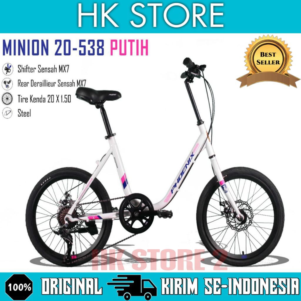 Sepeda Minivelo PHOENIX 538 Ukuran 20 Inch 7 Speed