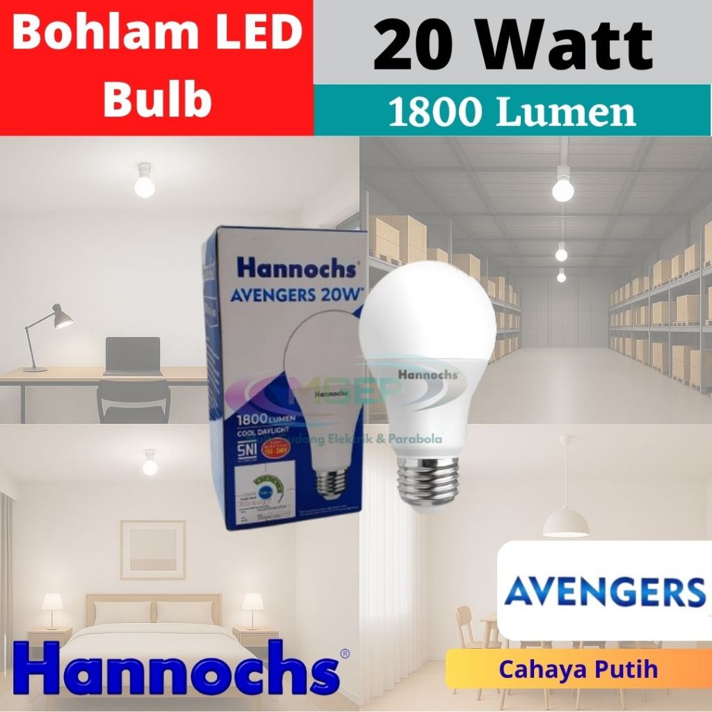 Hannochs Avenger Bohlam LED 20 Watt Terang Bergaransi Lampu LED Bulb