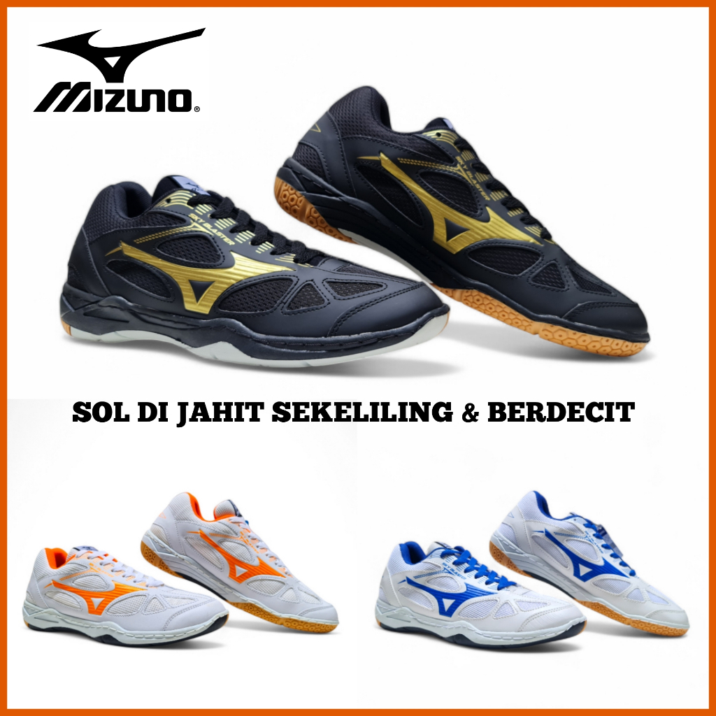 SEPATU BADMINTON SOL BERDECIT PRIA WANITA MIZUNO / SEPATU BULUTANGKIS VOLI SOL DI JAHIT SEKELILING