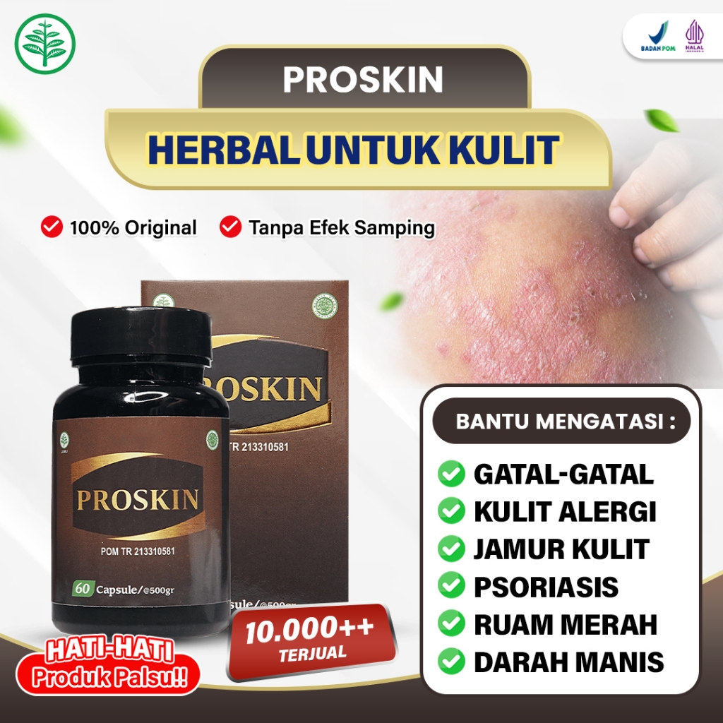 Proskin Obat Gatal Herbal Original Obat Budug, Gatal Gatal, Skabies, Kurap, Cacair Air, Eksim Kurap,