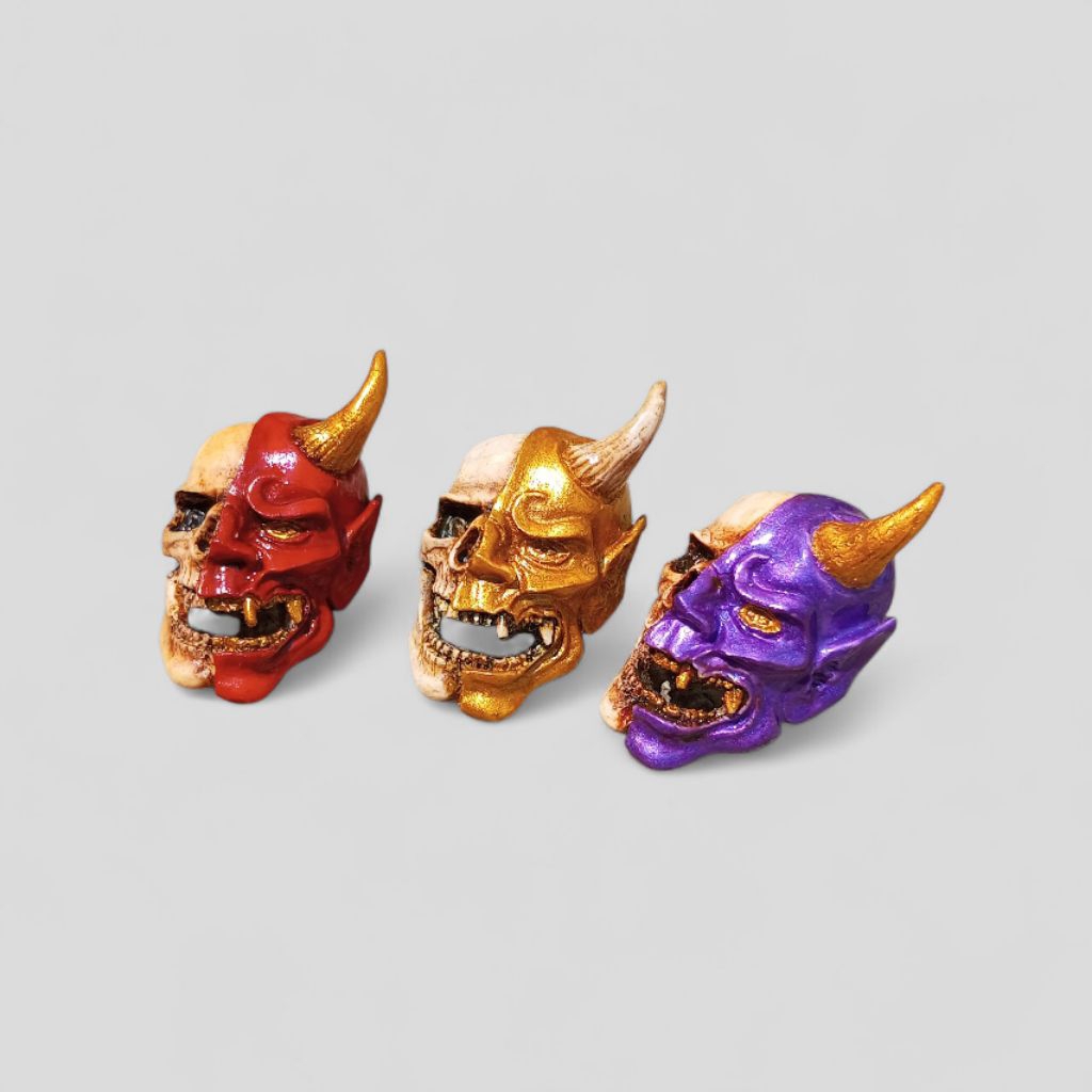 Pin / bros Topeng oni jepang / pin skull / pin hannya /hannya aksesoris