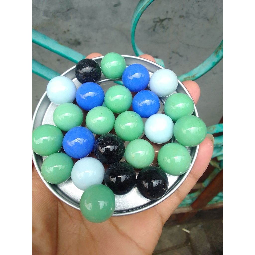 50 Biji Kelereng Keramik Warna Campur