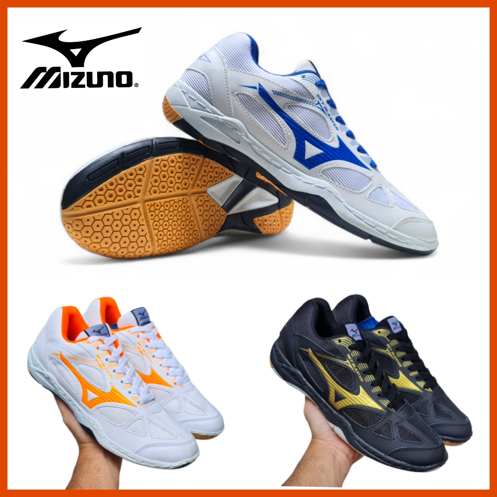 SEPATU BADMINTON MIZUNO SOL KARET BERDECIT / SEPATU OLAHRAGA BULUTANGKIS VOLI SOL JAHIT SEKELILING