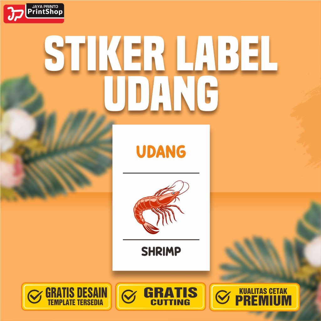 Stiker Label Makanan Beku Udang Ready Tahan Air_STICKER