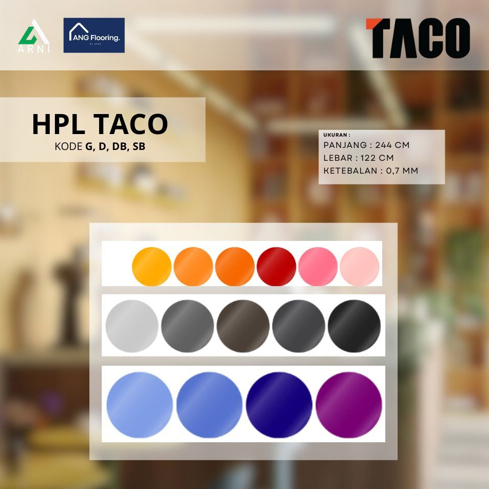 HPL TACO Warna Solid – Pilihan Glossy & Doff, Elegan dan Berkualitas Premium