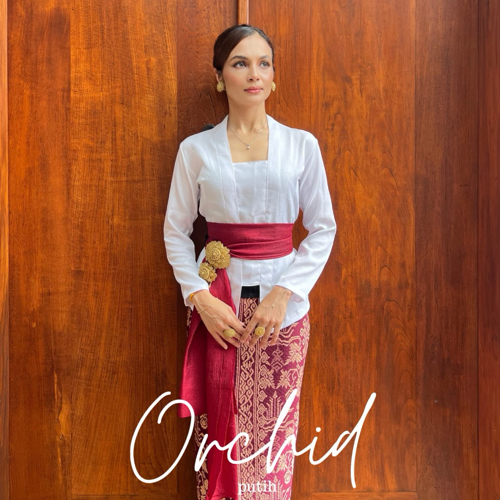 SETELAN KEBAYA BALI ORCHID CHIFON | SET KEBAYA KUTUBARU BALI LENGAN PANJANG | KEBAYA POLOS | KEBAYA 