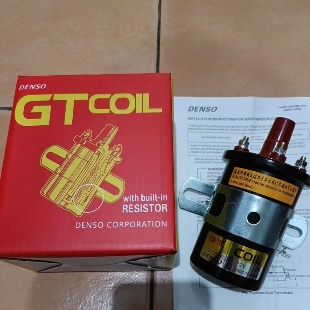 coil gt Denso pendek 12v kaki 3 universal original japan