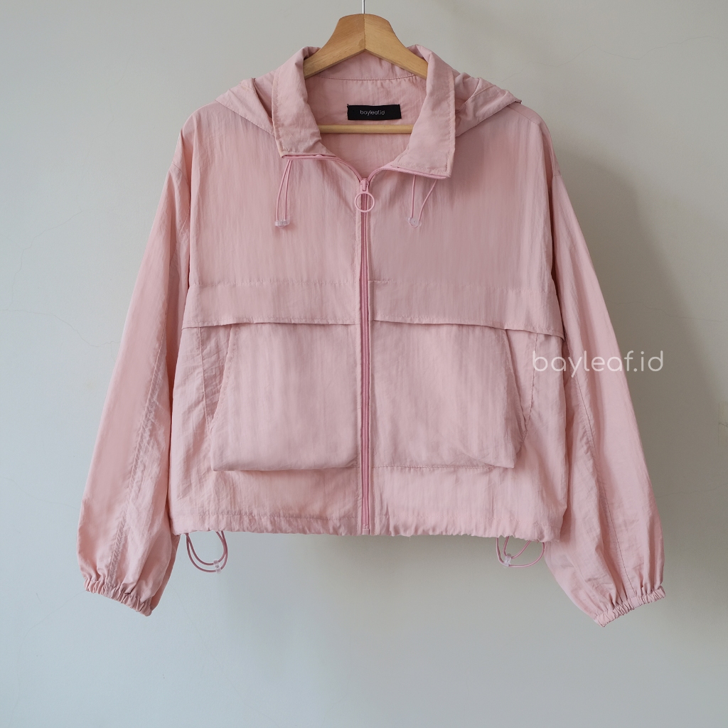 Bayleaf.id Owen Jacket Croptop Polos / Jaket Parasut Olahraga Wanita