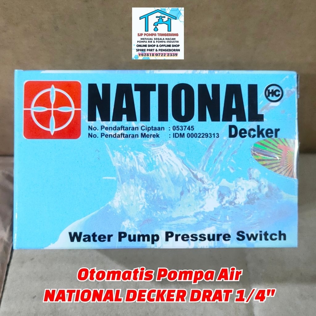 OTOMATIS POMPA AIR NATIONAL DECKER MODEL GP-125JB LOBANG DRAT 1/4 INCH / PRESSURE SWITCH POMPA AIR L