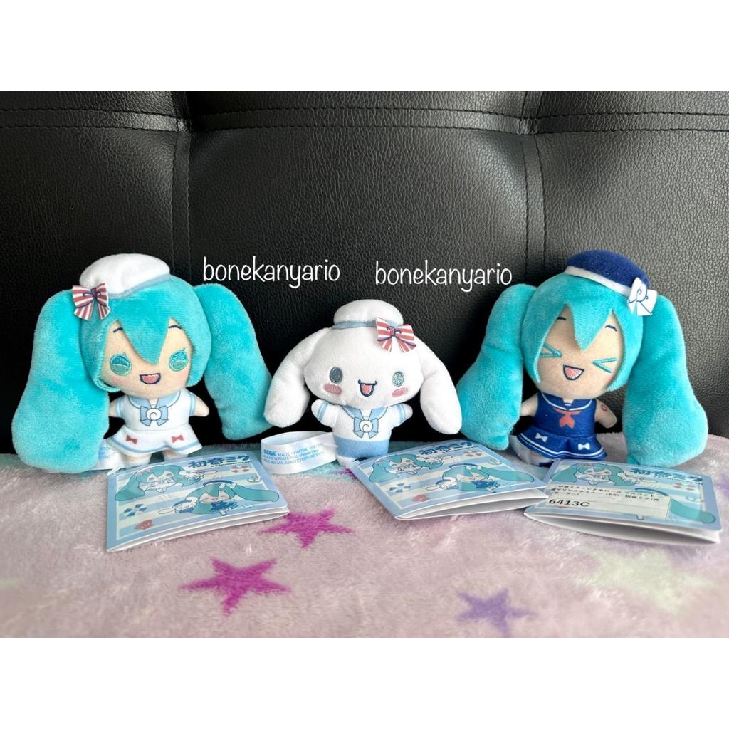 Boneka Hatsune Miku x Cinnamoroll Sailor Plush Original Sanrio Jepang Vocaloid Cinnamonroll RARE