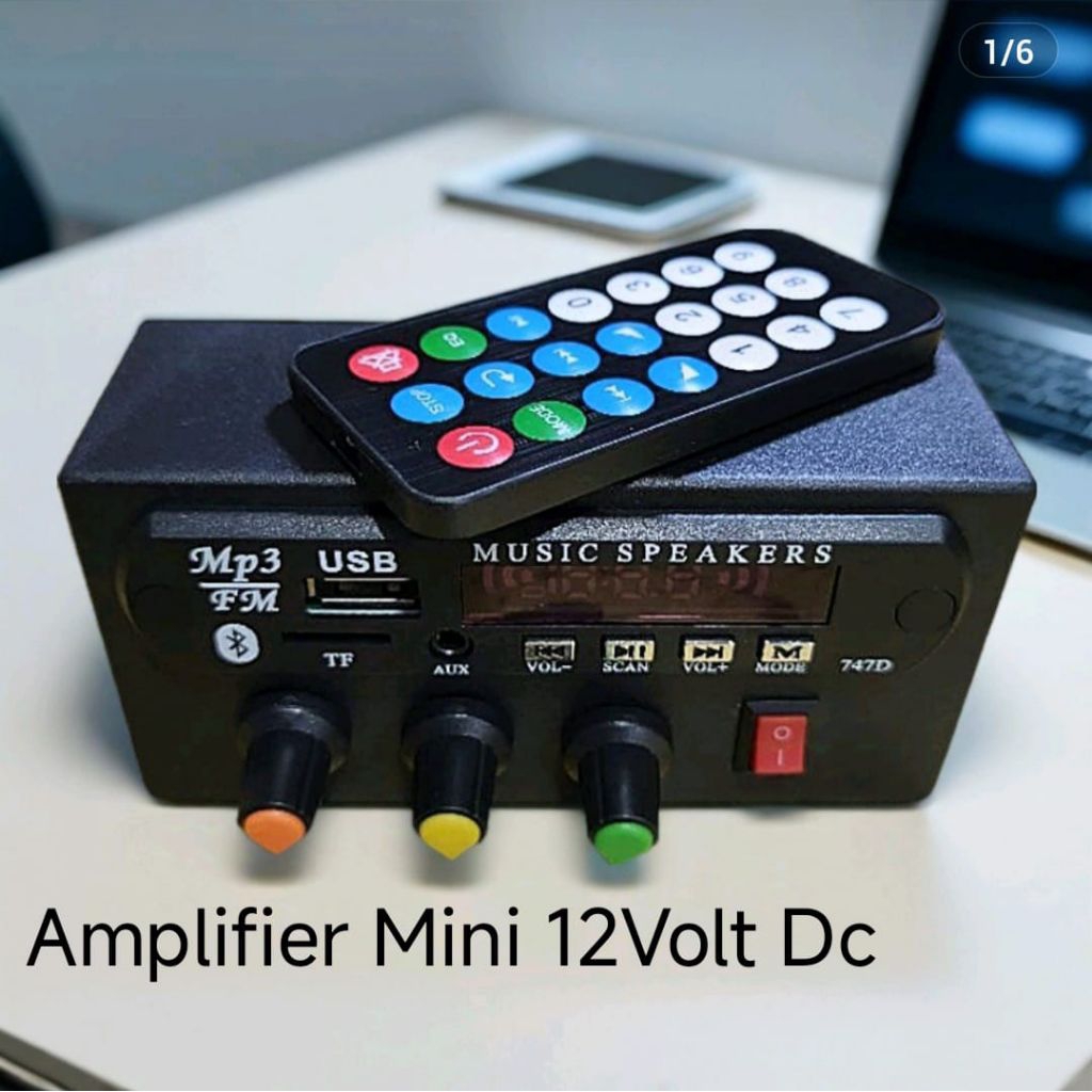 Amplifier mini rakitan plus MP3 Bluetooth 12volt