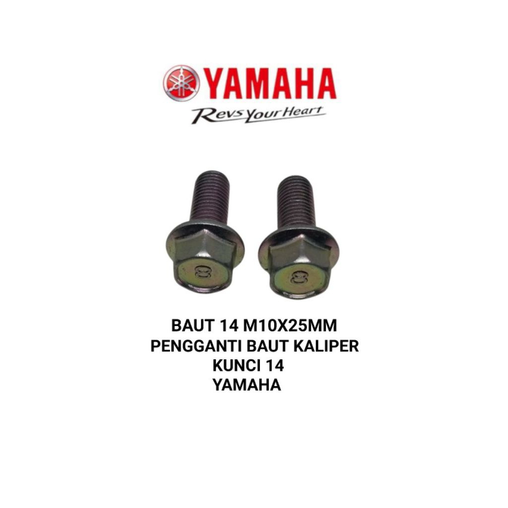 BAUT 14 M10×25 BAUT PENGGANTI BREKT KALIPER CAKRAM YAMAHA MIO SMILE SPORTI N MAX NEW JUPITER ORIGINA