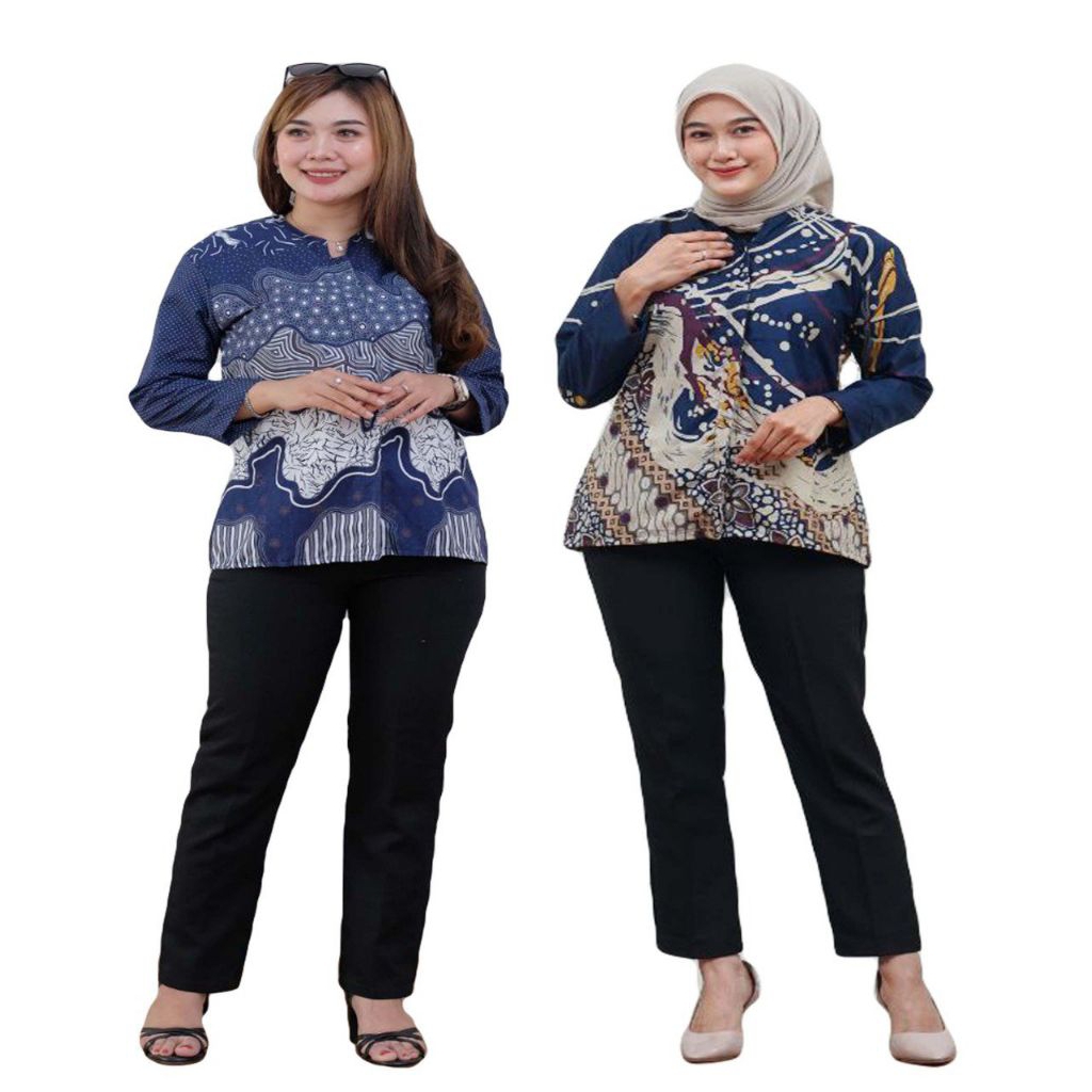 Atasan Baju Batik Wanita Kerja Blouse Batik Murah Model Kekinian