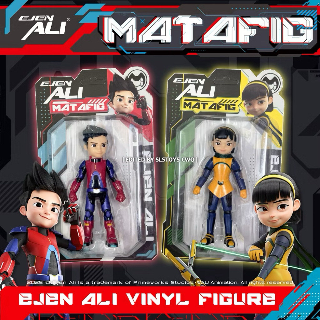 Ejen Ali Vinyl Figures Model MATAFIG Ejen Alicia Gift Decoration Toy Patung Aksi Ejen Ali 25131-32 E