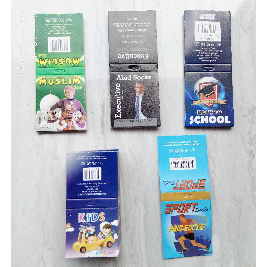 Label kertas kaos kaki Per PCS dan Grosir