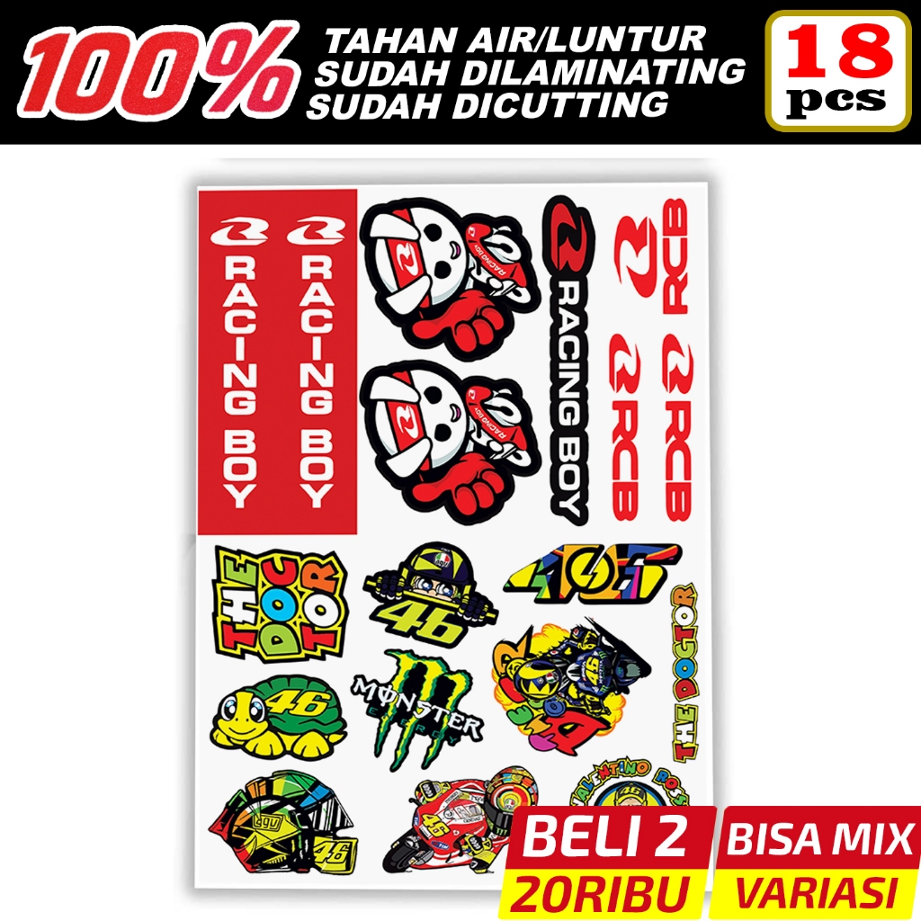 Stiker Pack 1 Sponsor Racing, Stiker Motor, Sticker Motor, Stiker Racing Motor, Stiker Sponsor