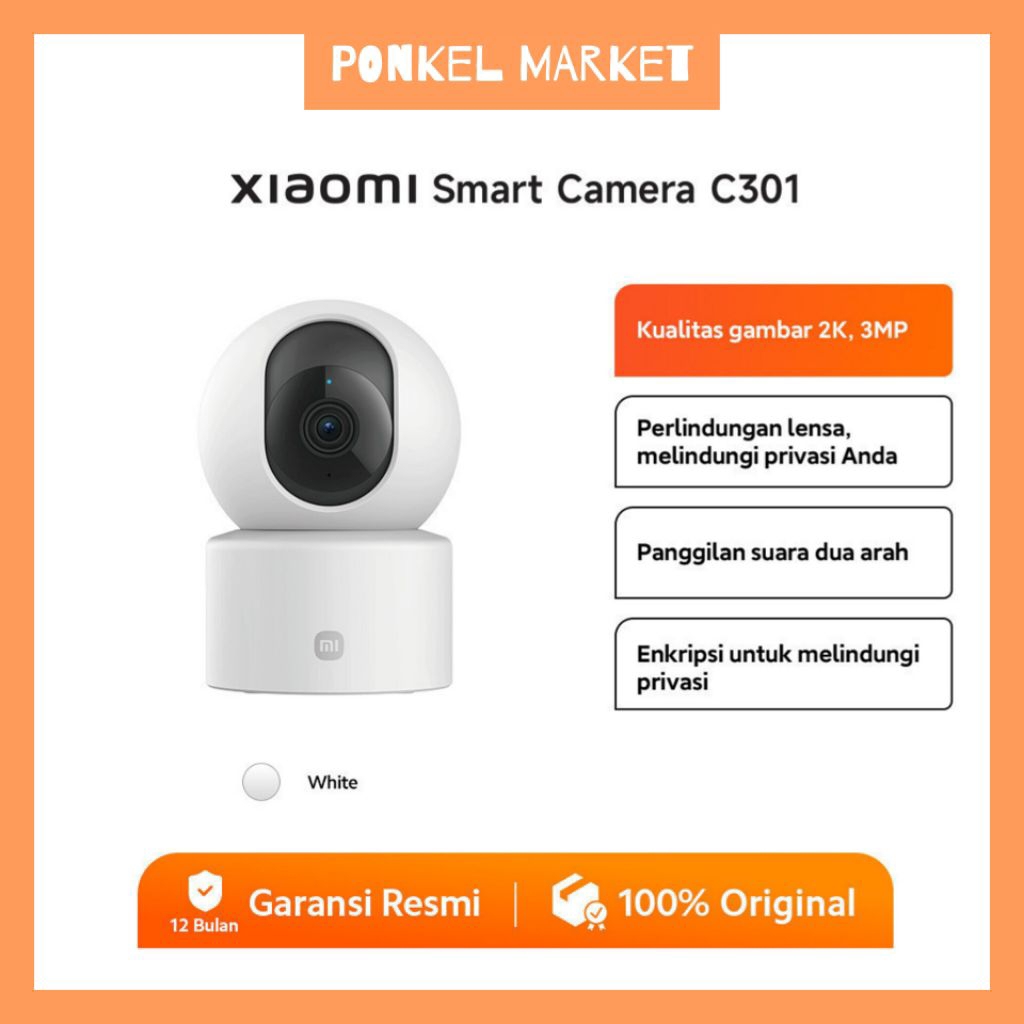 Xiaomi Smart Camera C301 Kamera Pengintai Camera Cctv Xiaomi Cctv