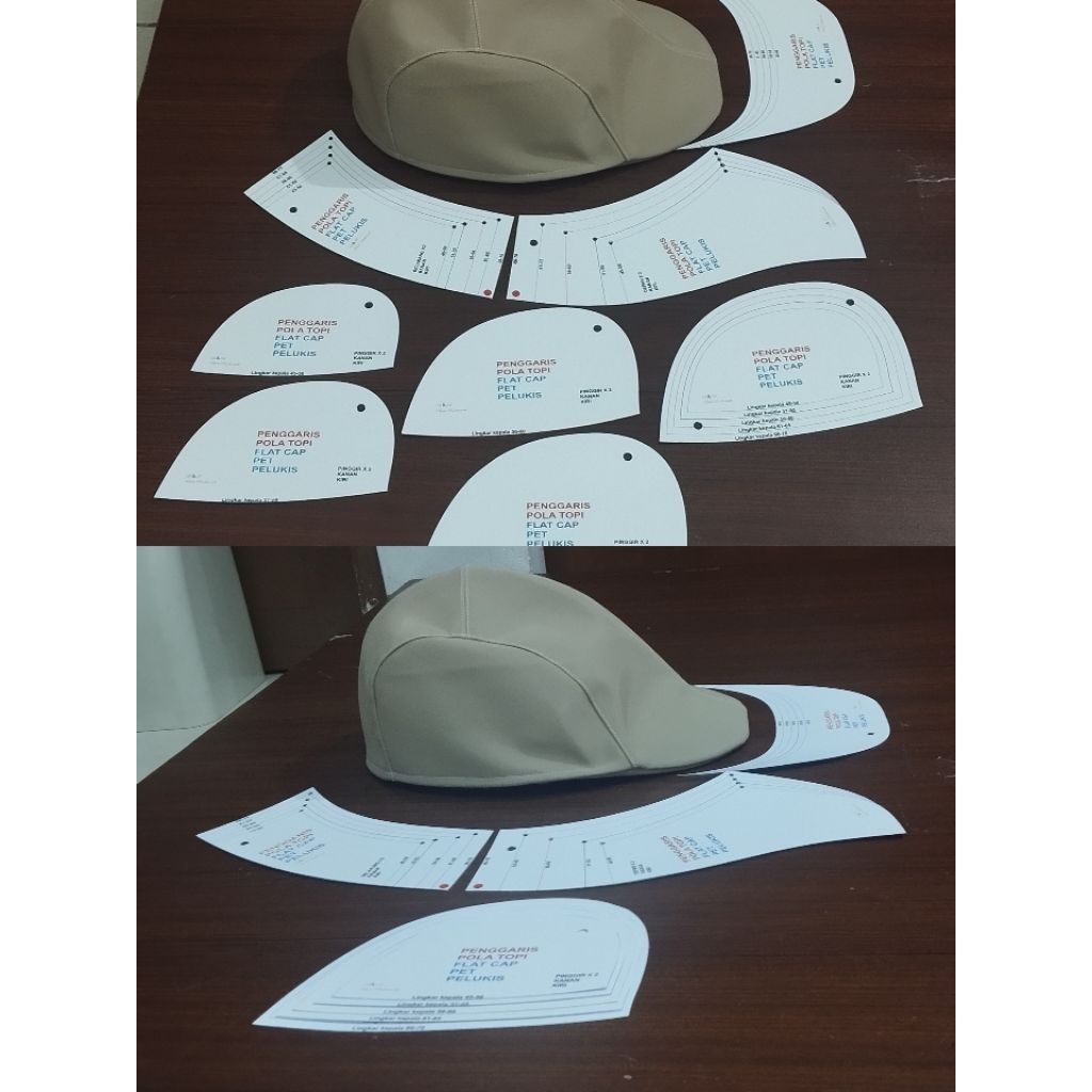 pola topi Flat cap/pet/pelukis