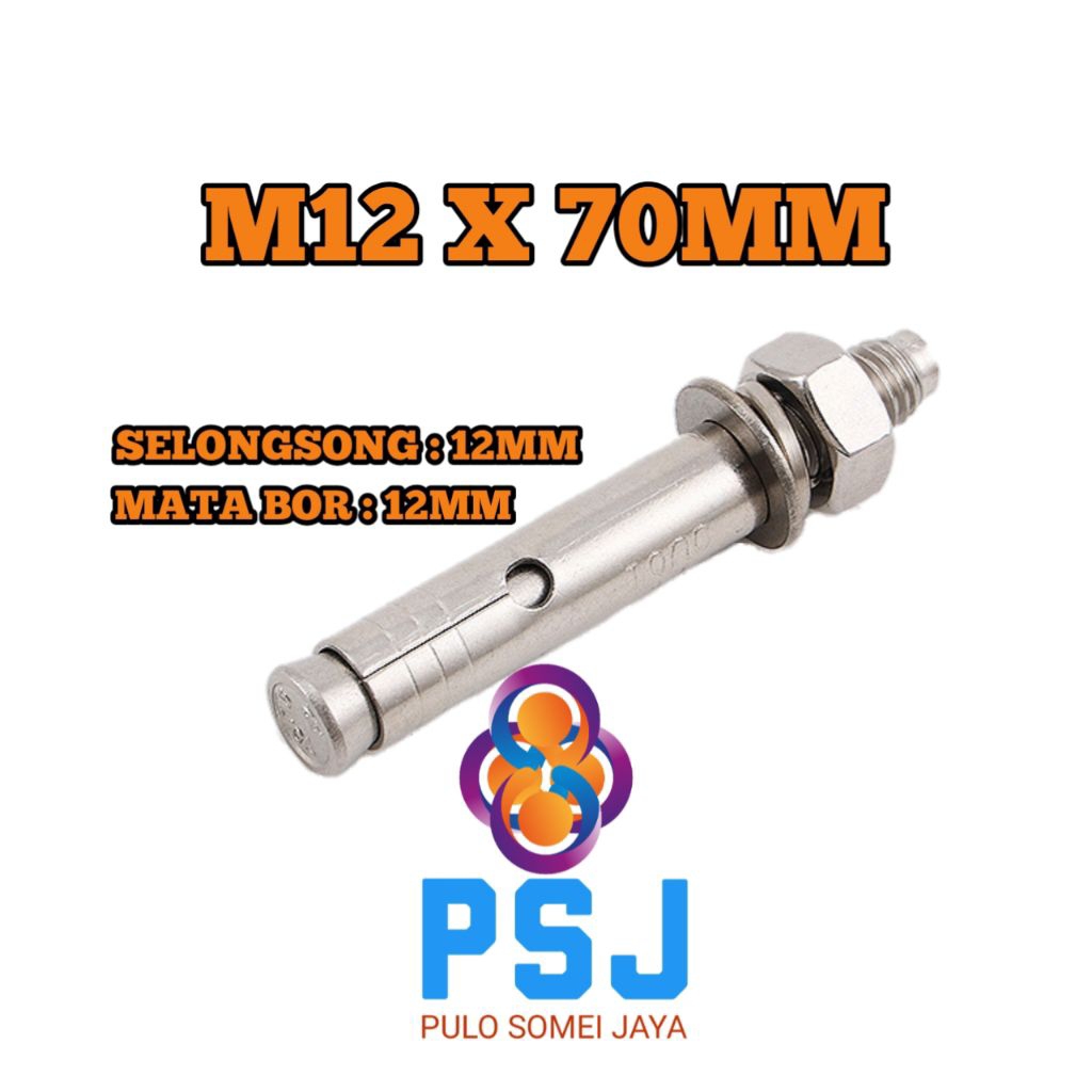 Dynabolt M12 x 70 Stainless 304 / Dynabolt Mata Bor 12MM SS 304