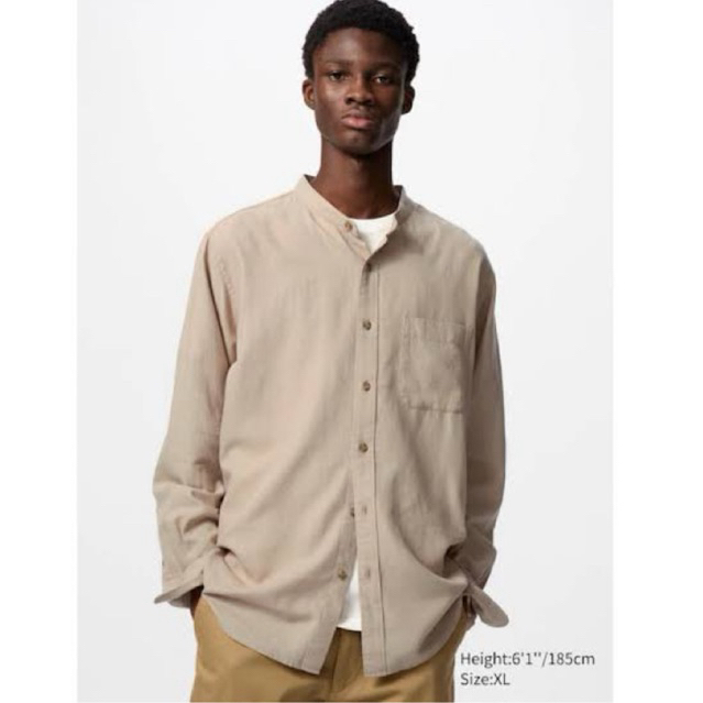 Kemeja Uniqlo Long Sleeve Cokelat Brown Ukuran M