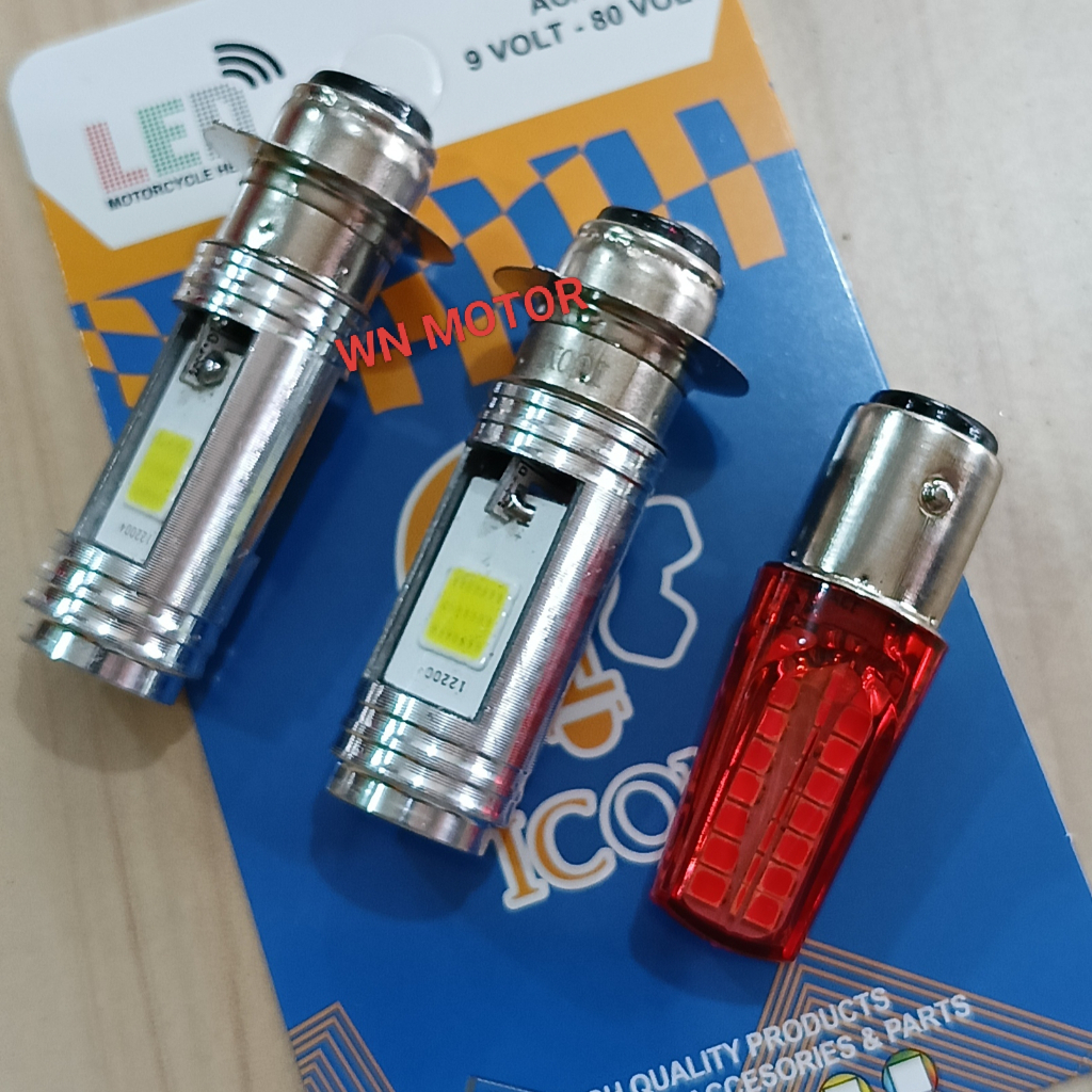 PAKET LAMPU BHOLAM LED DEPAN PUTIH  2 PSC PLUS LAMPU STOP REM 32 MATA BELAKANG RUNNING DAN KEDIP COC