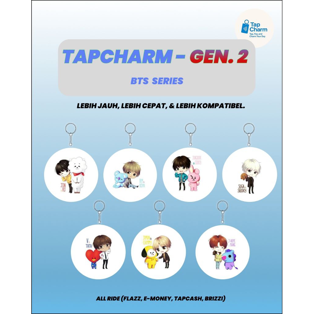 TapCharm Gen 2 - BTS SERIES / E-Money Custom / Gantungan kunci E-money / Tapcash / Brizzi / E-toll C