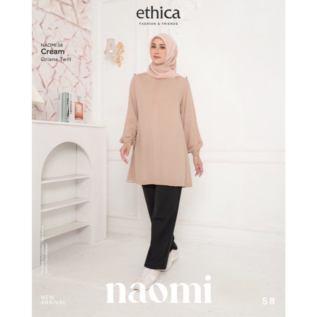 Jual Atasan Tunik Ethica Naomi 58 Cream Oriana Twill Premium