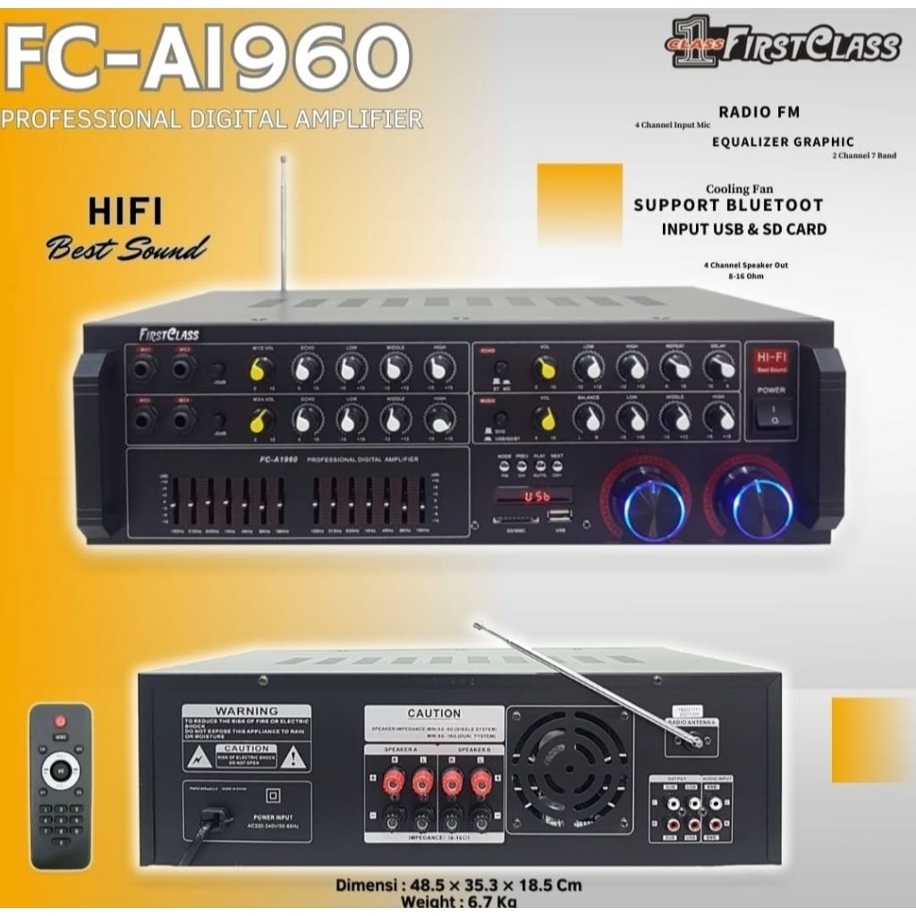 Power ampli karaoke firstclass fc a1960 bluetooth fca 1960