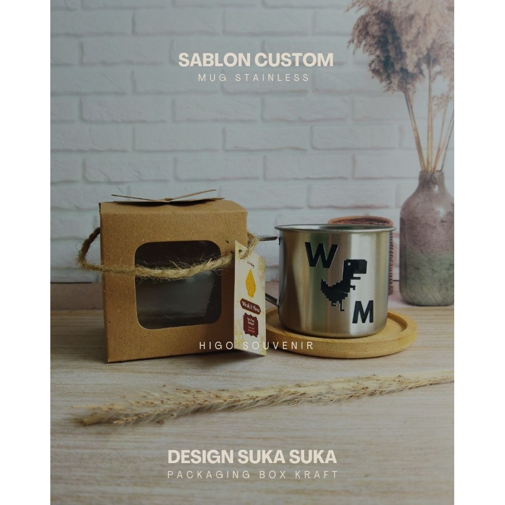 CUSTOM SABLON SOUVENIR GELAS CANGKIR MUG ENAMEL STAINLESS ENAMEL STAINLESS  7 CM CUSTOM SABLON SOUVE