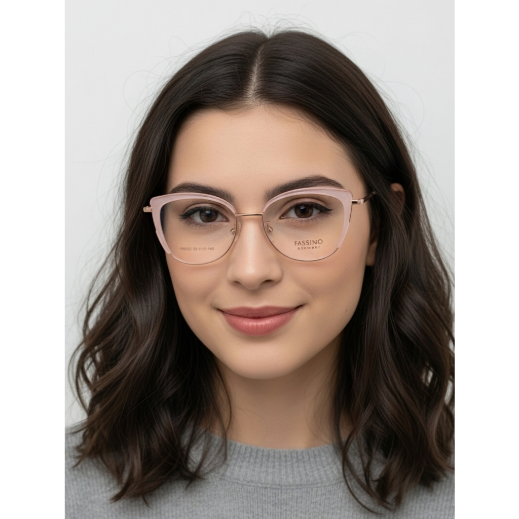 Frame Kacamata Wanita Kode FASSINO 3022 Costum Lensa Minus - Eyewear dengan Desain Elegan dan Fungsi