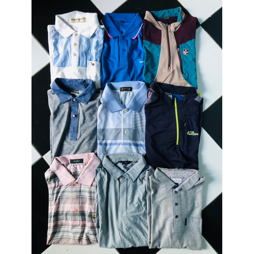 BORONGAN POLO SHIRT 9 PCS SIZE M-XL FREE 3 Pcs