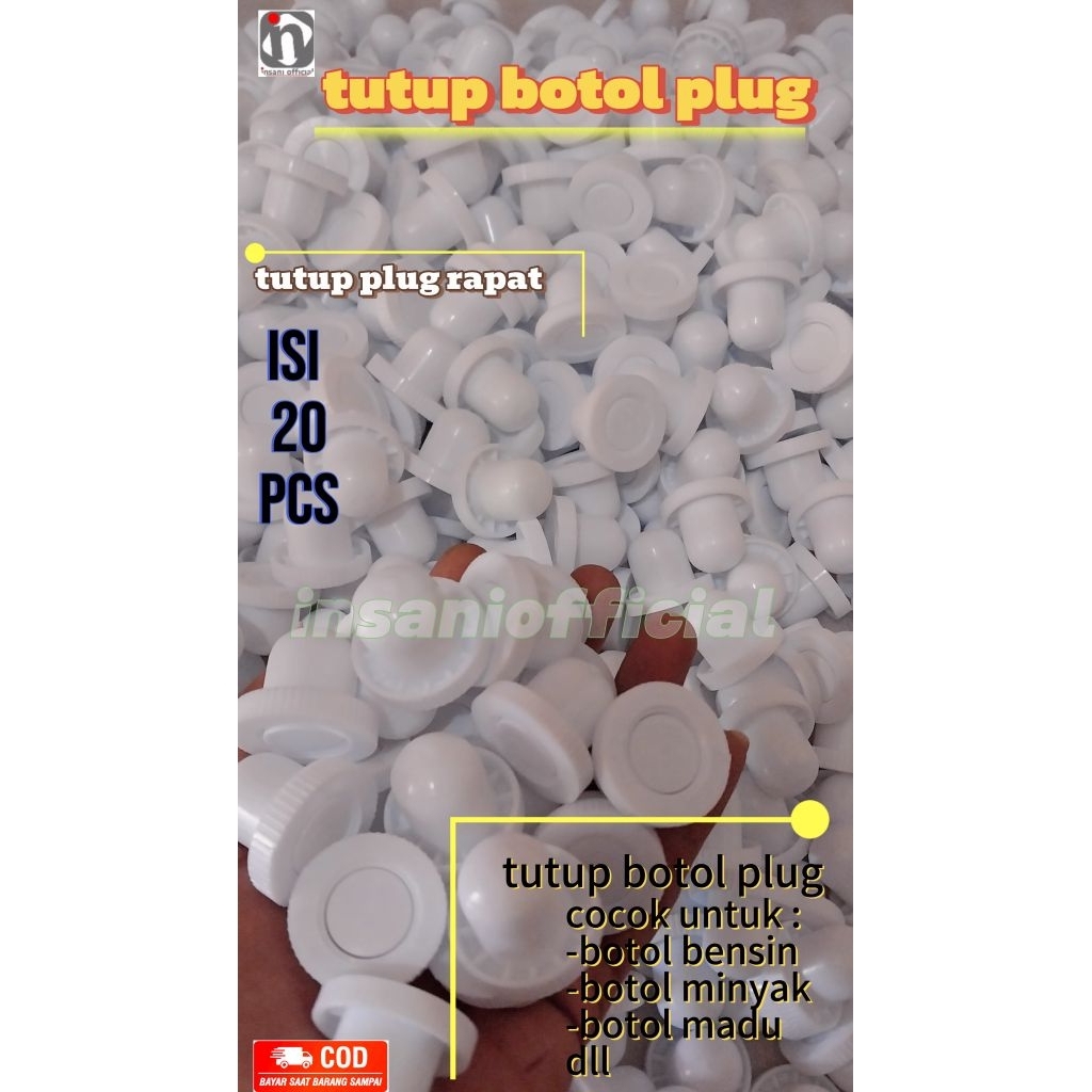 PAKET ISI 20 PCS TUTUP botol jamu kaca 1 liter/tutup botol bensin 1 liter/botol minuman /botol 1 lit