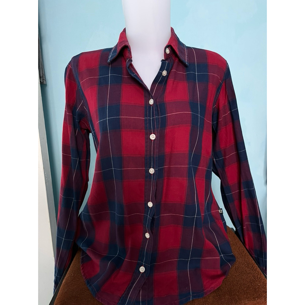 C2 (Classic Fit) Kemeja Casual Wanita| Kemeja Kotak Kotak