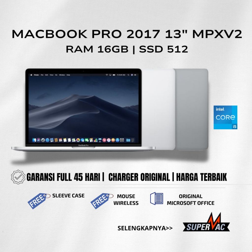 MACBOOK PRO 2017  2016 CTO 13 INCH RETINA LAPTOP APPLE CORE I5 I7 CORE I5 I7 RAM 16GB 8GB SSD 256GB 