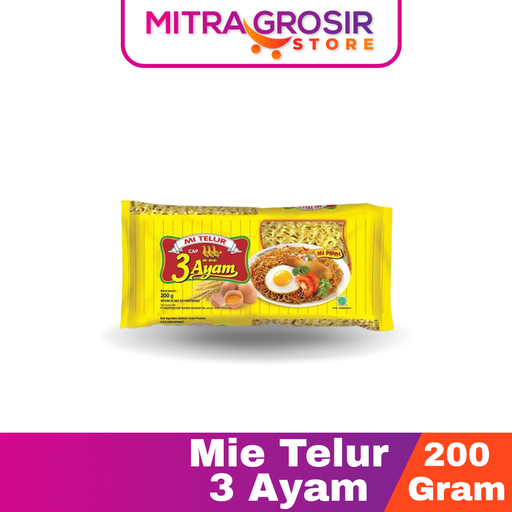Mie Telur Cap 3 Ayam 200 Gr