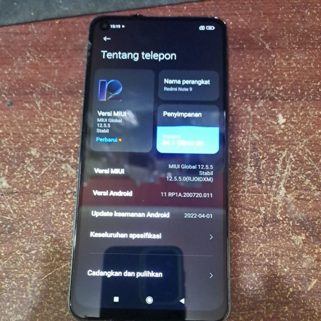 mesin only redmi not 9 ram 4+1/64 normal.