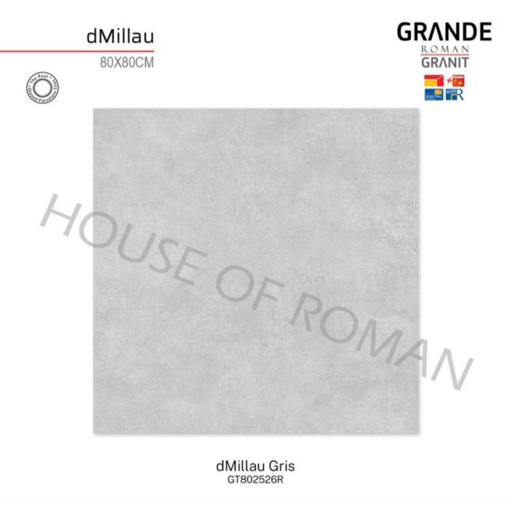 Roman Granit GT802526R dMillau Gris 80x80 Kw1