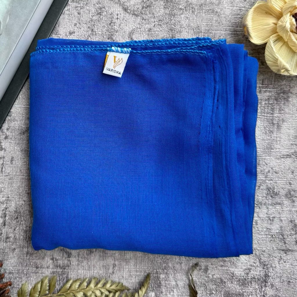 Hijab Segi empat Paris Jadul biru elektrik