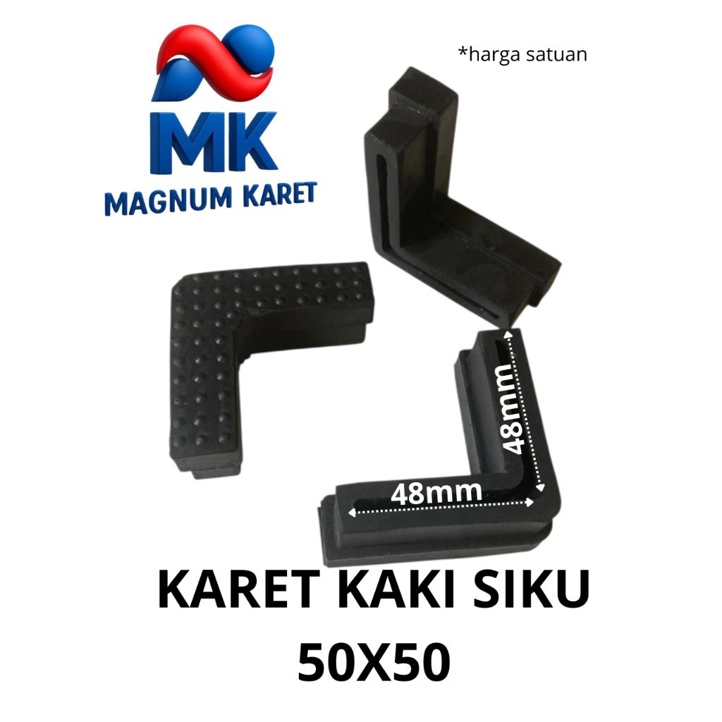 Karet siku 5x5 kaki rak besi siku